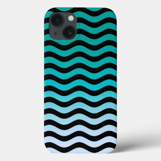 Wavy Turquoise Stripes Case-Mate iPhone Case (Achterkant)