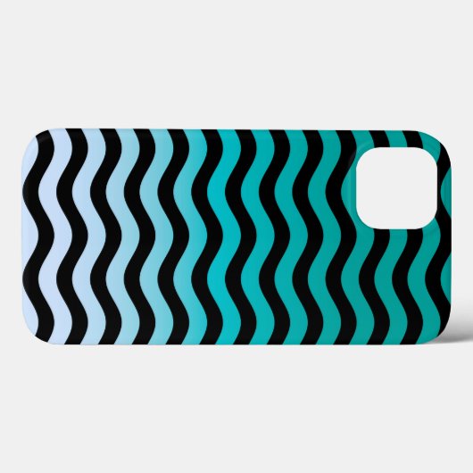Wavy Turquoise Stripes Case-Mate iPhone Case (Achterkant (horizontaal))