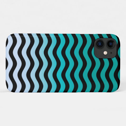 Wavy Turquoise Stripes Case-Mate iPhone Case (Achterkant (horizontaal))
