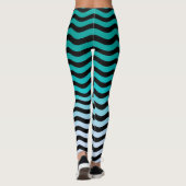 Wavy Turquoise Stripes Decor Leggings (Achterkant)