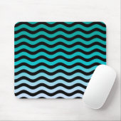 Wavy Turquoise Stripes Pattern Muismat (Met muis)