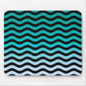 Wavy Turquoise Stripes Pattern Muismat (Voorkant)
