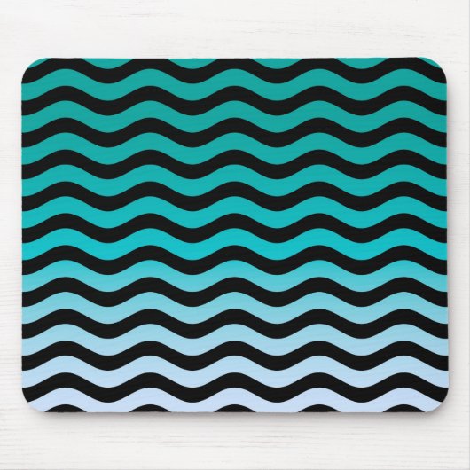Wavy Turquoise Stripes Pattern Muismat (Voorkant)