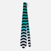 Wavy Turquoise Stripes Stropdas (Voorkant)