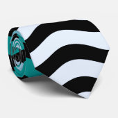 Wavy Turquoise Stripes Stropdas (Opgerold)