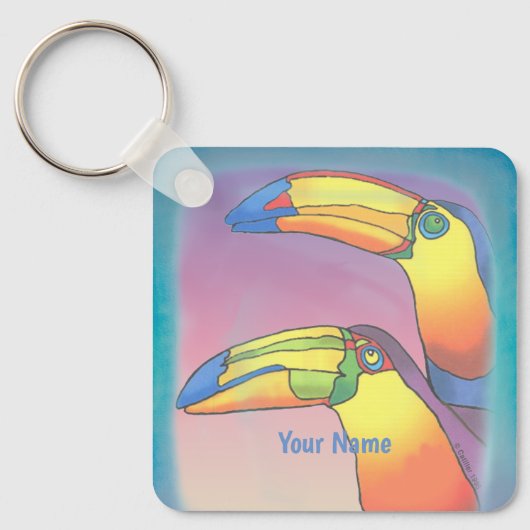 Wavy Two Toucans Sleutelhanger (Voorkant)