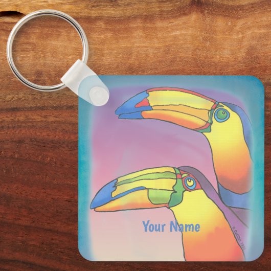 Wavy Two Toucans Sleutelhanger (Voorkant)