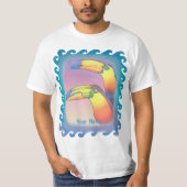 Wavy Two Toucans  T-shirt (Voorkant)