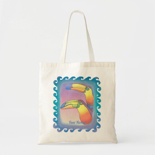 Wavy Two Toucans  Tote Bag (Voorkant)