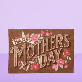  Wavy Typography Moederdag Gift Brown Theedoek