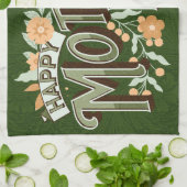  Wavy Typography Moederdag Gift Green Theedoek (Gevouwen)