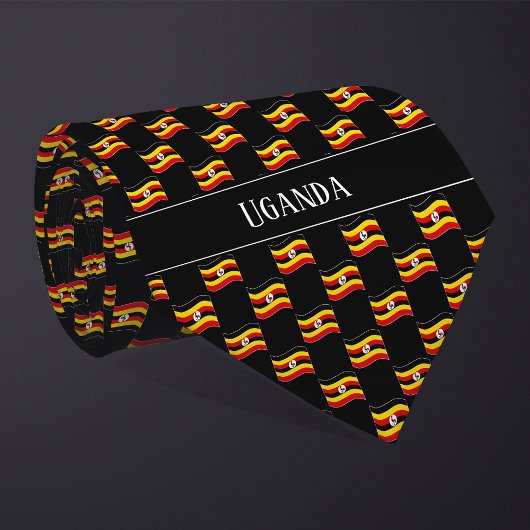 Wavy Uganda Flag Pattern  Stropdas