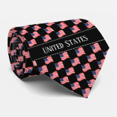 Wavy United States Flag Pattern Stropdas (Opgerold)