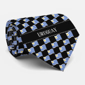 Wavy Uruguay Flag Pattern  Stropdas (Opgerold)