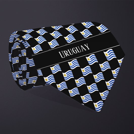 Wavy Uruguay Flag Pattern  Stropdas