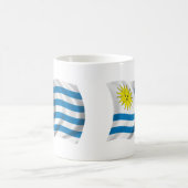 Wavy Uruguay-vlag Koffiemok (Center)