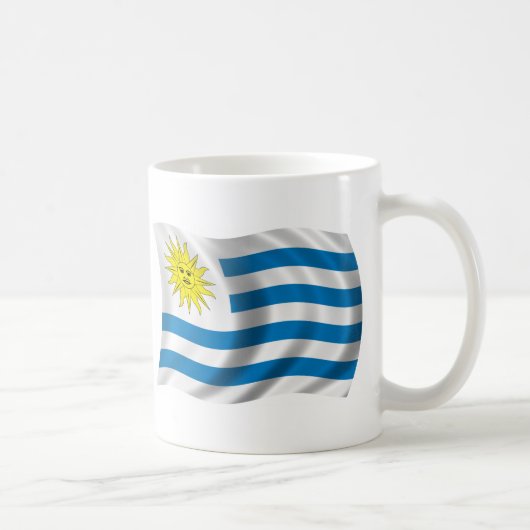 Wavy Uruguay-vlag Koffiemok (Rechts)