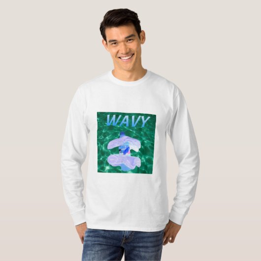 Wavy Vaporware Crehals Sweatshirt (Voorkant volledig)