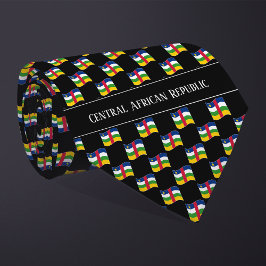 Wavy vlag van de Centraal-Afrikaanse Republiek Stropdas