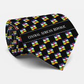 Wavy vlag van de Centraal-Afrikaanse Republiek Stropdas (Opgerold)