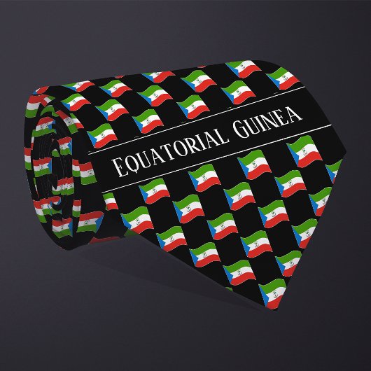 Wavy vlagpatroon van Equatoriaal-Guinea Stropdas