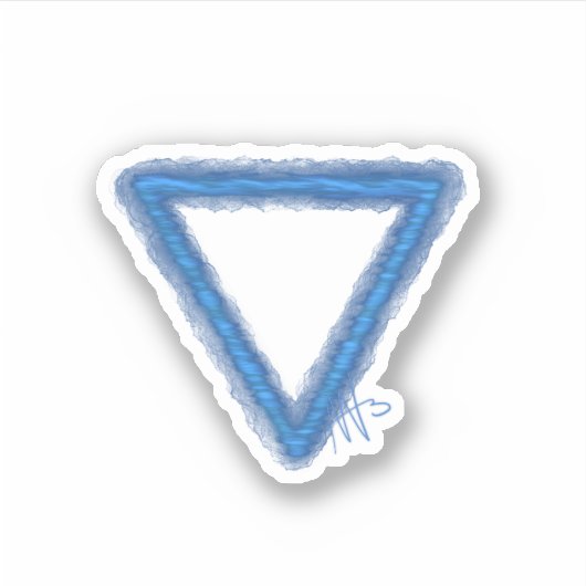 Wavy Water Element Alchemy Symbool Aangepast Sticker (Voorkant)
