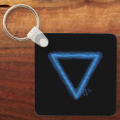 Wavy Water Element Alchemy Symbool Metaal Sleutelhanger (Voorkant)