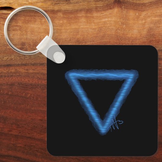 Wavy Water Element Alchemy Symbool Metaal Sleutelhanger (Voorkant)