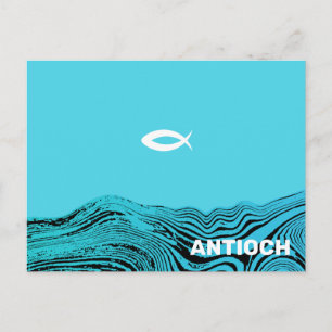 Wavy Waters Jesus Fish Briefkaart