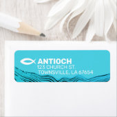 Wavy Waters Jesus Fish Etiket (Insitu)