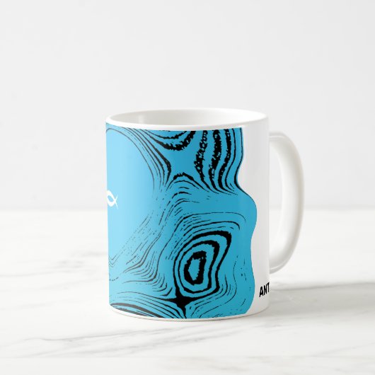 Wavy Waters Jesus Fish Koffiemok (Voorkant rechts)