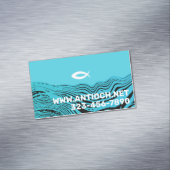 Wavy Waters Jesus Fish Magnetisch Visitekaartje (Voorbeeld)