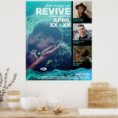 Wavy Waters Jesus Fish Poster (Keuken)