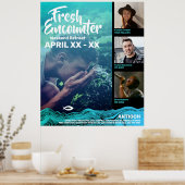 Wavy Waters Jesus Fish Poster (Keuken)