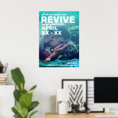 Wavy Waters Jesus Fish Poster (Thuiskantoor)