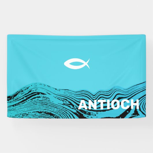 Wavy Waters Jesus Fish Spandoek (Horizontaal)