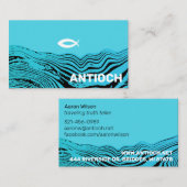 Wavy Waters Jesus Fish Visitekaartje (Voorkant / Achterkant)