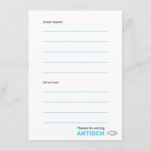 Wavy Waters Jesus Fish Visitor Kaart (Achterkant)