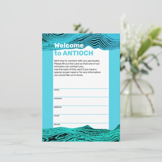 Wavy Waters Jesus Fish Visitor Kaart (Staand voorkant)