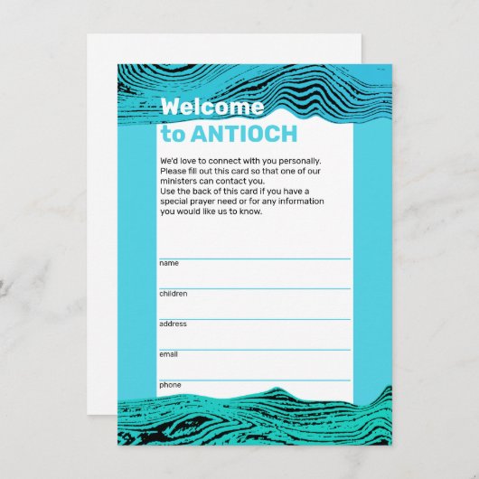 Wavy Waters Jesus Fish Visitor Kaart (Voorkant / Achterkant)