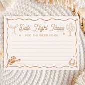 Wavy Western Bridal Shower Date Night Ideas Card Kaart