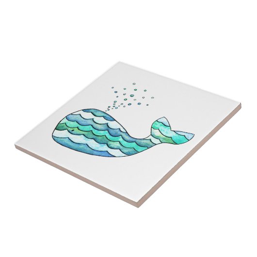 Wavy Whale Tegeltje (Zijkant)