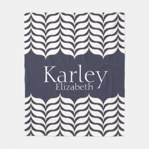 Wavy White Chevrons  gepersonaliseerd Fleece Deken