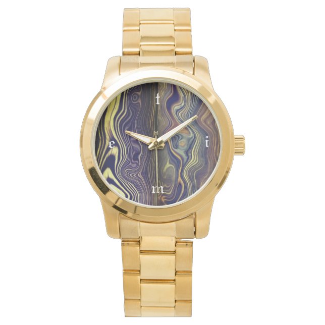 Wavy Wood TIME Piece Horloge (Voorkant)