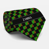 Wavy Zambia Flag Pattern  Stropdas (Opgerold)