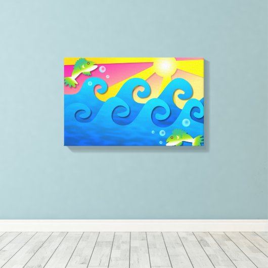 Wavy Zee Canvas Afdruk (Insitu (Houten vloer))