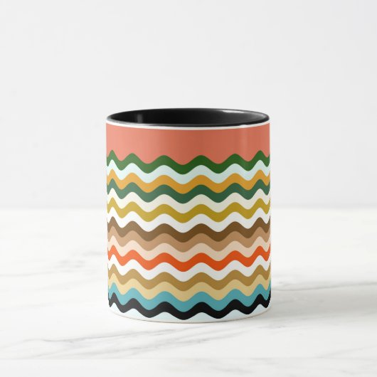 Wavy Zigzag Multicolor Pattern Mok (Midden)