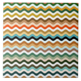 Wavy Zigzag Multicolor Pattern Tegeltje