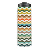 Wavy Zigzag Multicolor Pattern Thermosbeker (Voorkant)
