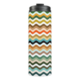 Wavy Zigzag Multicolor Pattern Thermosbeker